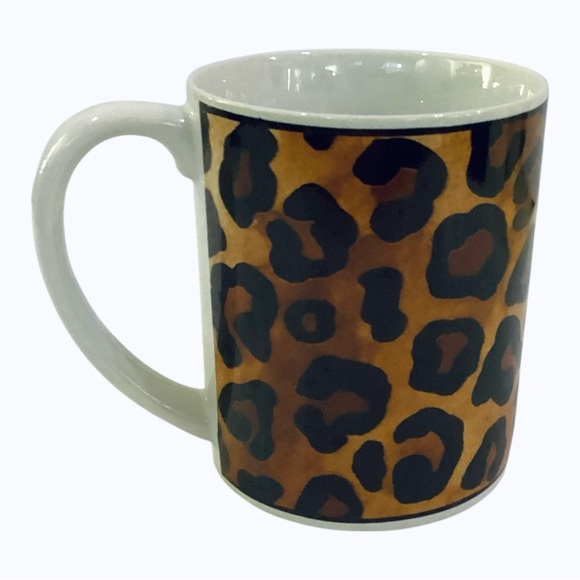 Sakura SERENGETI Coffee Mugs Leopard Print Designed By Sue Zipkin Set Of 2 Cups - Picture 4 of 5